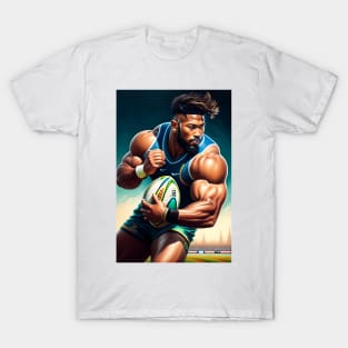 Rugby Player Painting T-Shirt